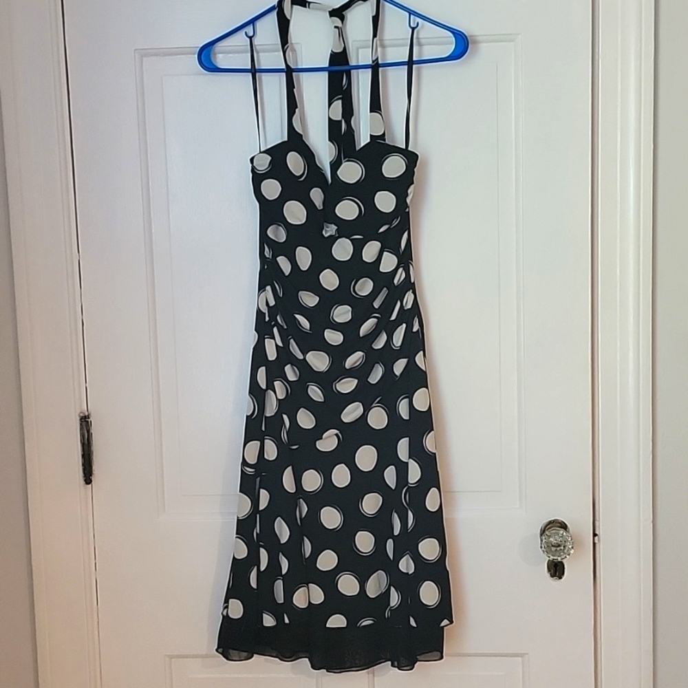 XOXO Black Polka Dot Dress Size M (Junior's)